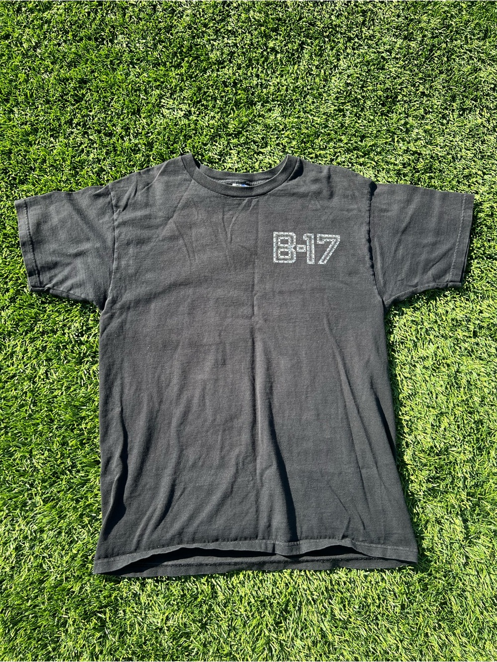 Men's Black Short-Sleeve Tee with B-17 Chest Graphic
